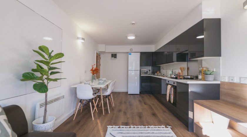 Shared kitchen & dining space